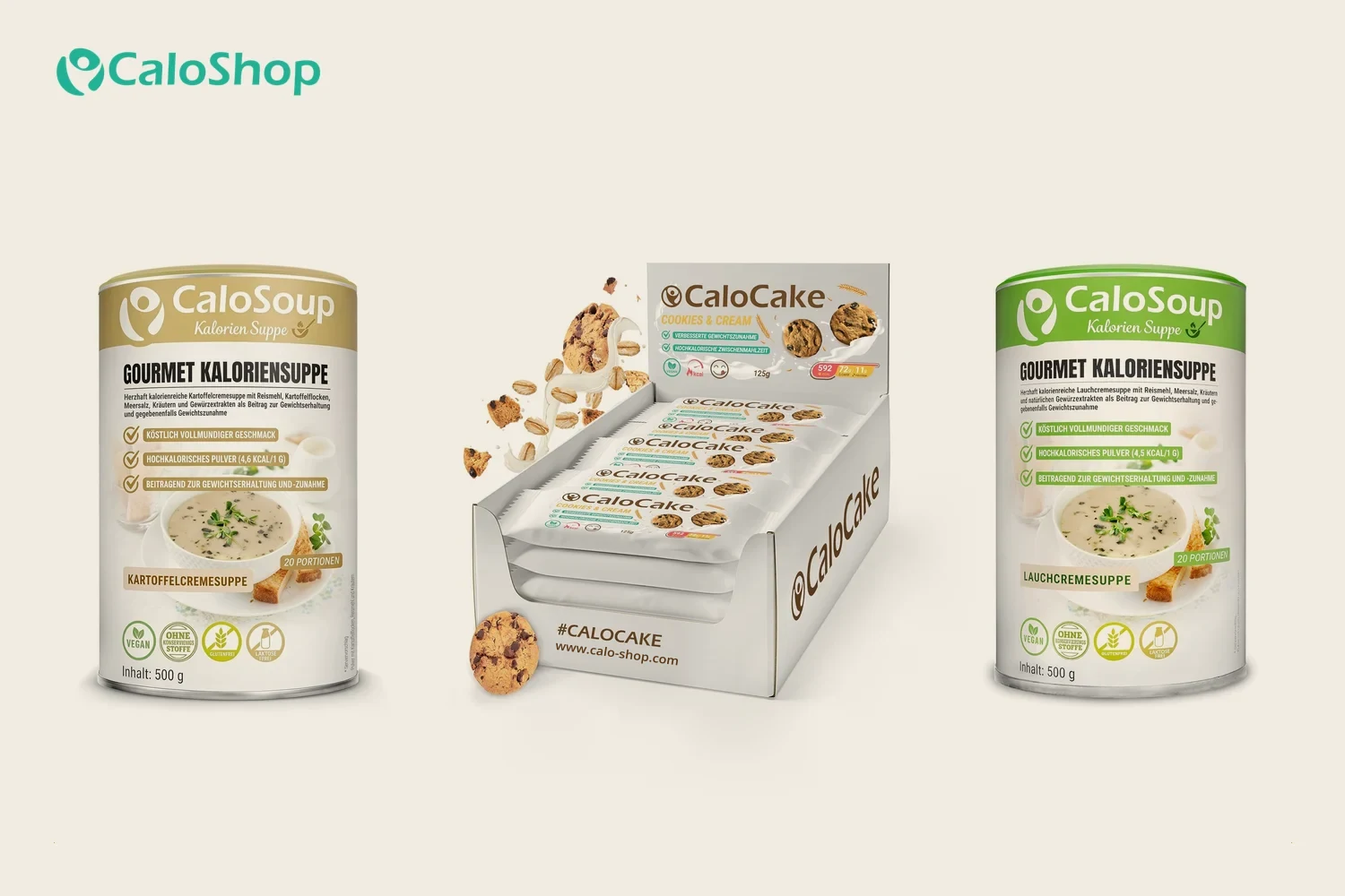 CaloSoup Kartoffel, CaloCake und CaloSoup Lauch