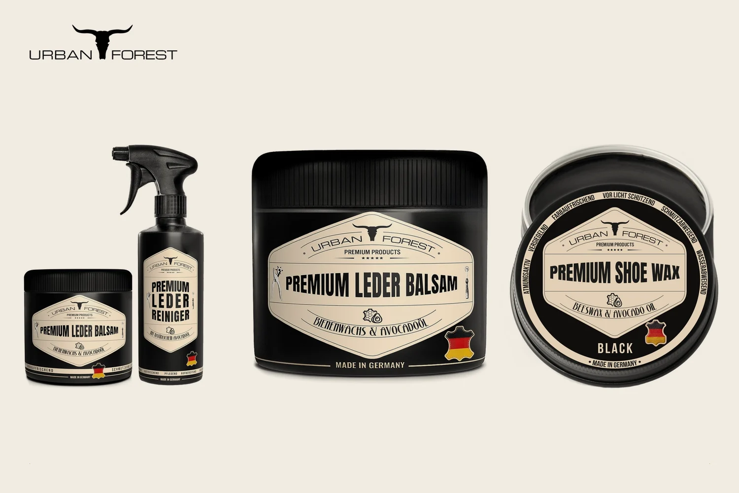Pflegeset, Leder Balsam und Shoe Wax von Urban Forest